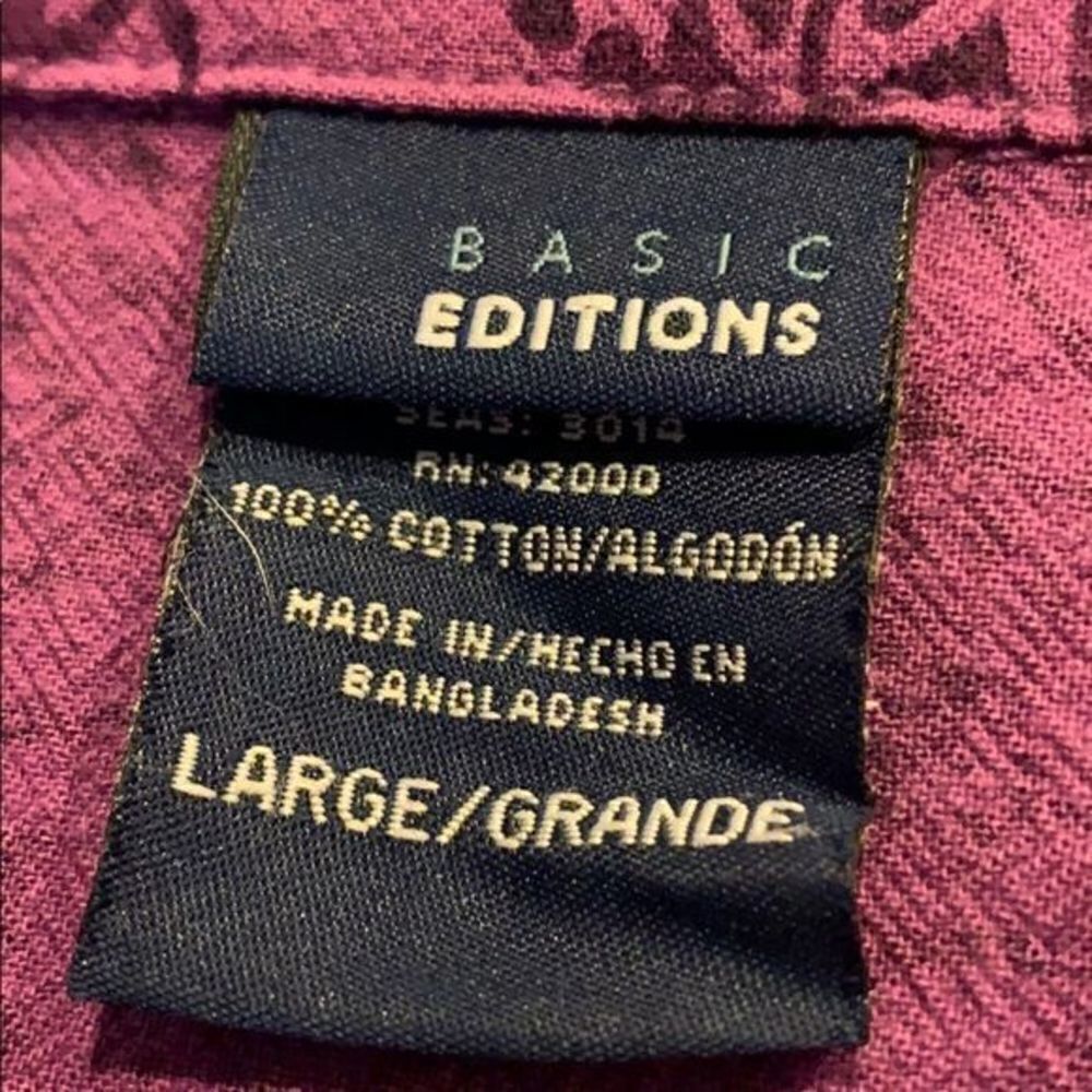 Nwot, Basic Editions Purple Paisley Top, L… - Picture 7 of 8